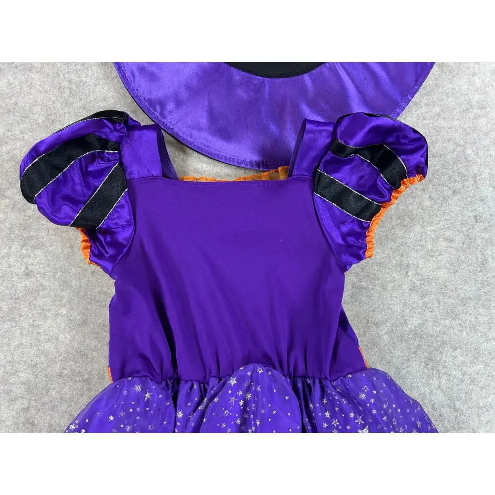 Disney Halloween Minnie Mouse Witch Dress Costume and Hat Size 5/6